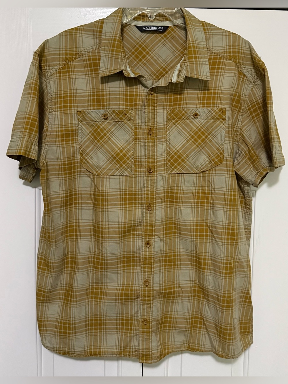 Arcteryx Tranzat SS Men’s XL Tan Brown Cotton Wool Button Up Shirt